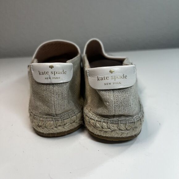 kate spade NEW YORK Greer Espadrille Perforated Leather Flats Shoes Sz 9 - Picture 3 of 8